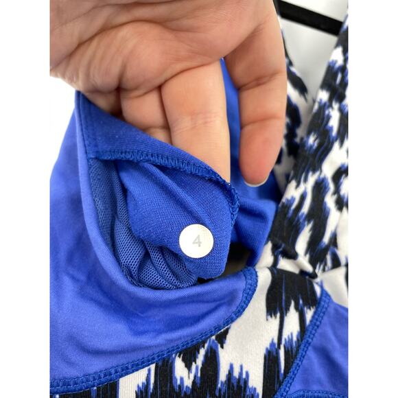 Lululemon Top Womens 4 Tank Push Your Limits Blue Sprinkler Ikat Racerback Yoga - Picture 3 of 4